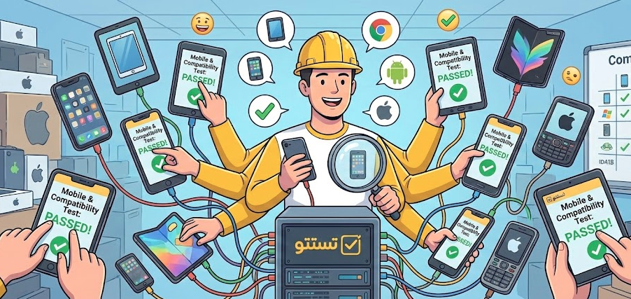 تست موبایل و سازگاری (Compatibility)؛ اجرای بی‌نقص اپلیکیشن شما روی چند دستگاه، نه فقط گوشیِ برنامه‌نویس!